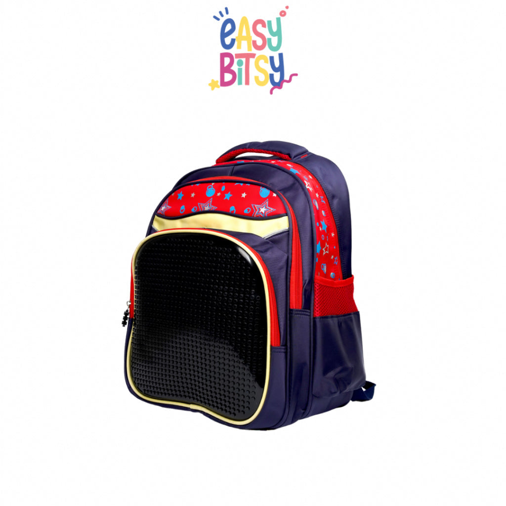 Easybitsy Tas Ransel Backpack Sekolah Anak Laki-Laki Perempuan SD Pixel Bits – Lego Tidak ada merek