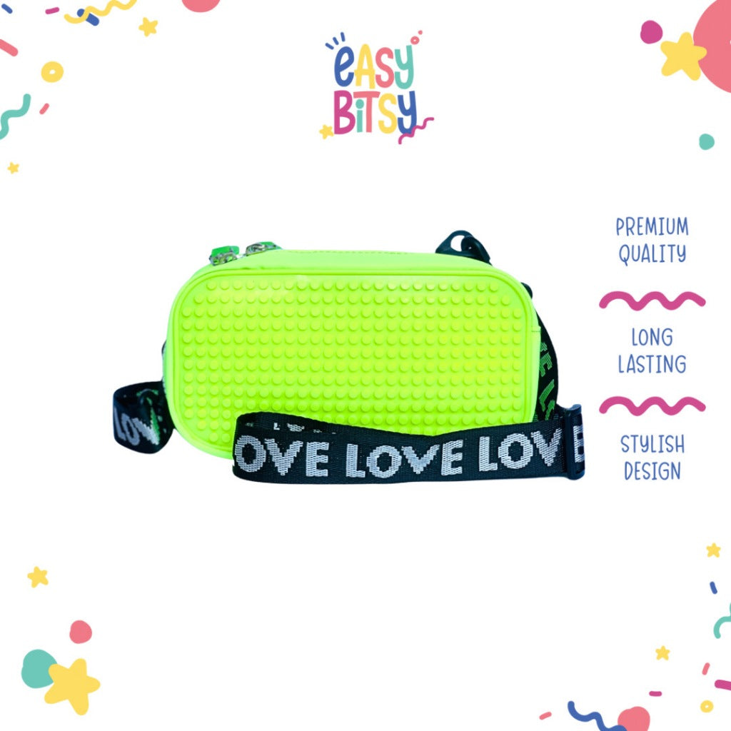 Easybitsy Tas Selempang Sling Bag Anak Perempuan Laki-Laki TK-SMP Pixel Bits – Lego Tidak ada merek