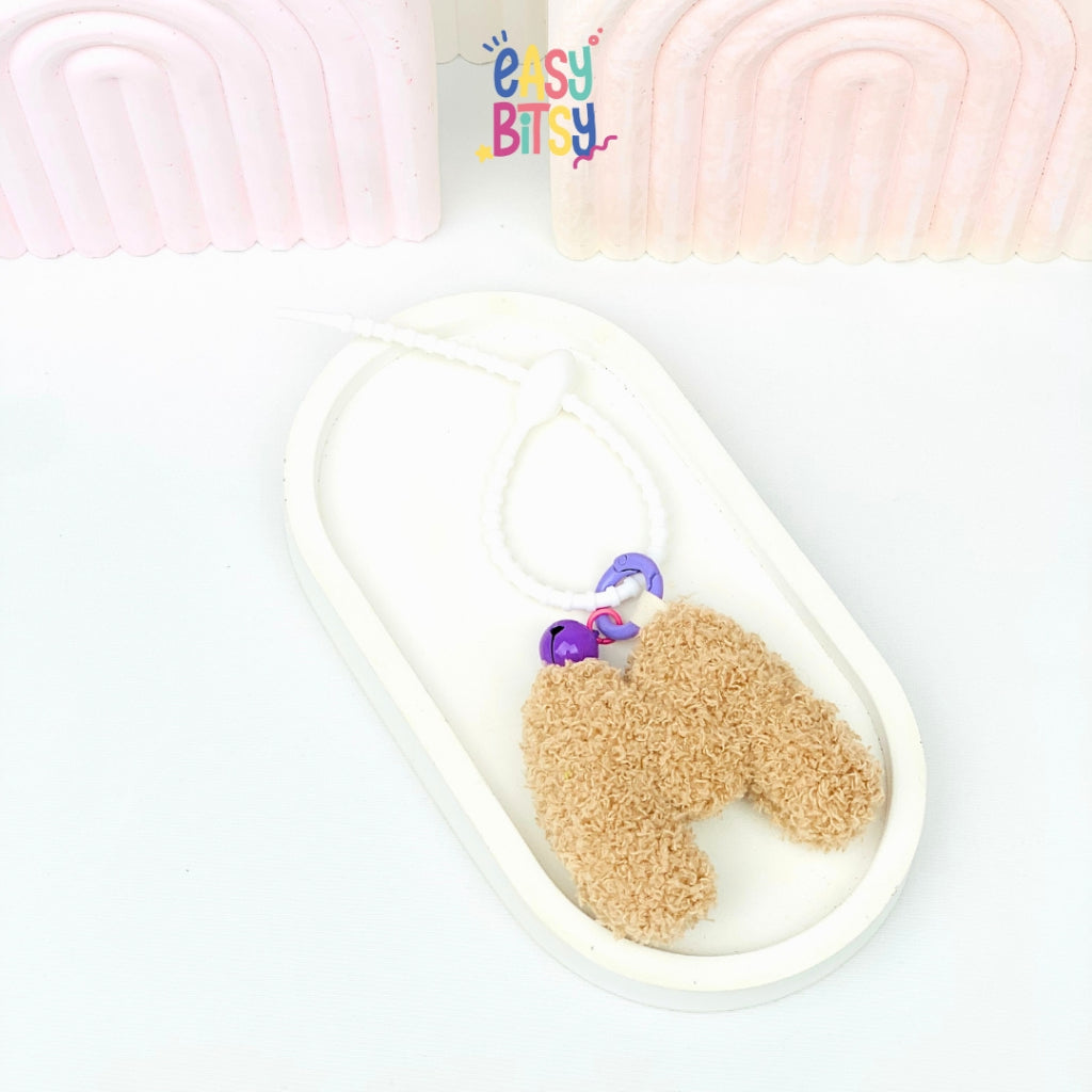 Easy Bitsy Keychain Gantungan Bulu Alphabet Buah dan Karakter Tidak ada merek