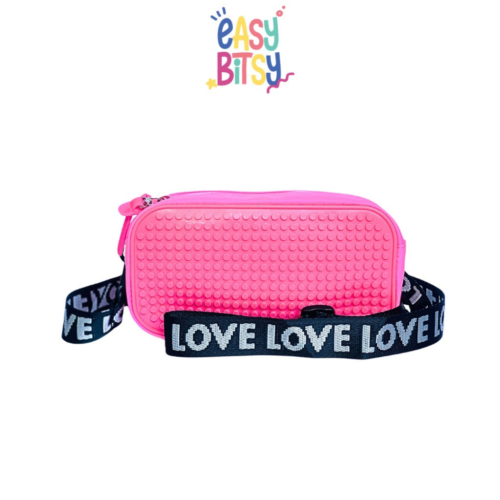 Easybitsy Tas Selempang Sling Bag Anak Perempuan Laki-Laki TK-SMP Pixel Bits – Lego Tidak ada merek