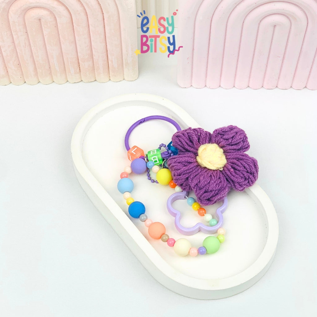 Easy Bitsy Keychain Gantungan Aksesoris Bunga Rajut, Rabbit, Dog - Mou Tidak ada merek