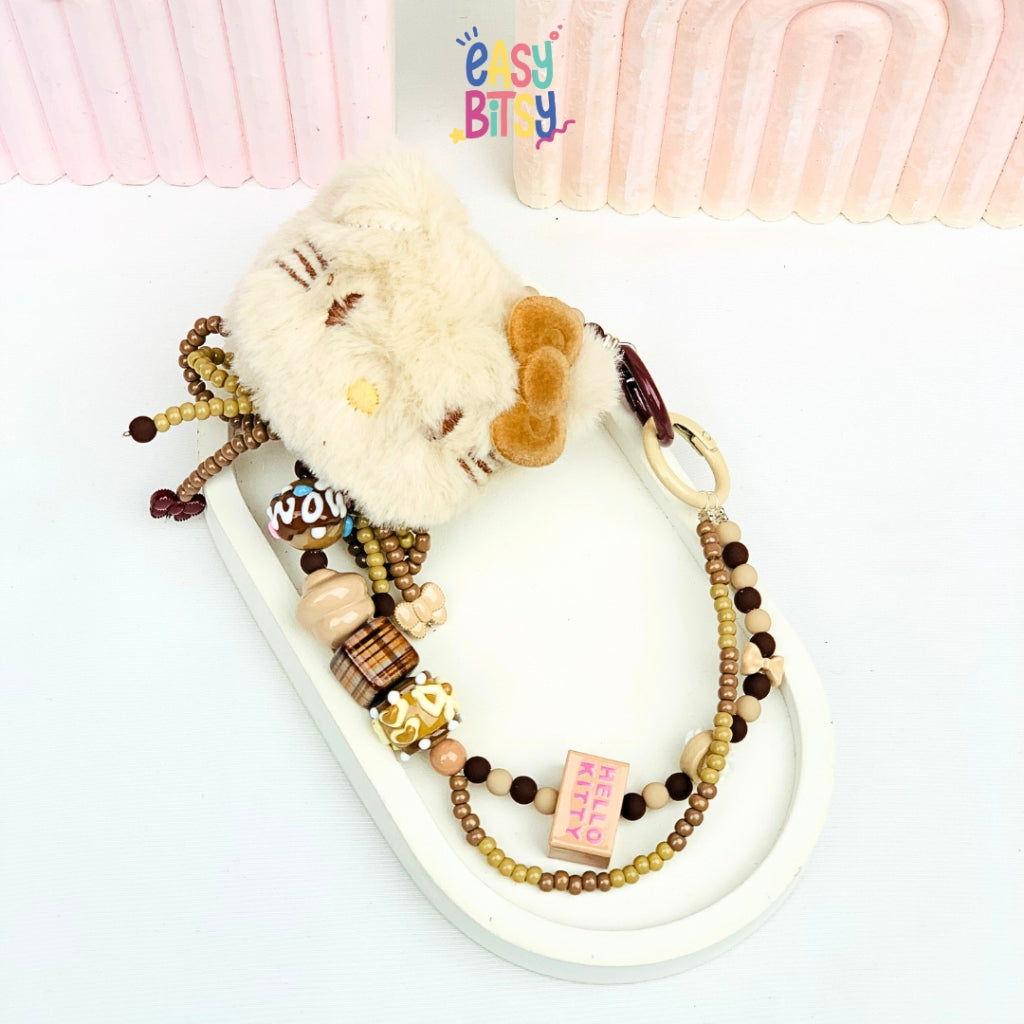 Easy Bitsy Keychain Gantungan Phone Strap Manik Manik Boneka Bulu Pitaa Tidak ada merek