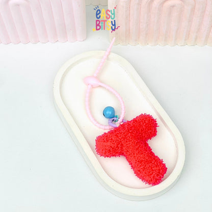 Easy Bitsy Keychain Gantungan Bulu Alphabet Buah dan Karakter Tidak ada merek