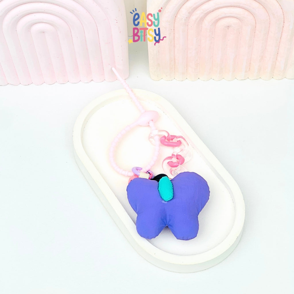 Easy Bitsy Keychain Gantungan Bulu Alphabet Buah dan Karakter Tidak ada merek