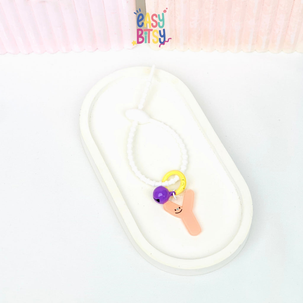 Easy Bitsy Keychain Gantungan Alphabet Akrilik Smile Polos Tidak ada merek