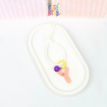 Easy Bitsy Keychain Gantungan Alphabet Akrilik Smile Polos Tidak ada merek