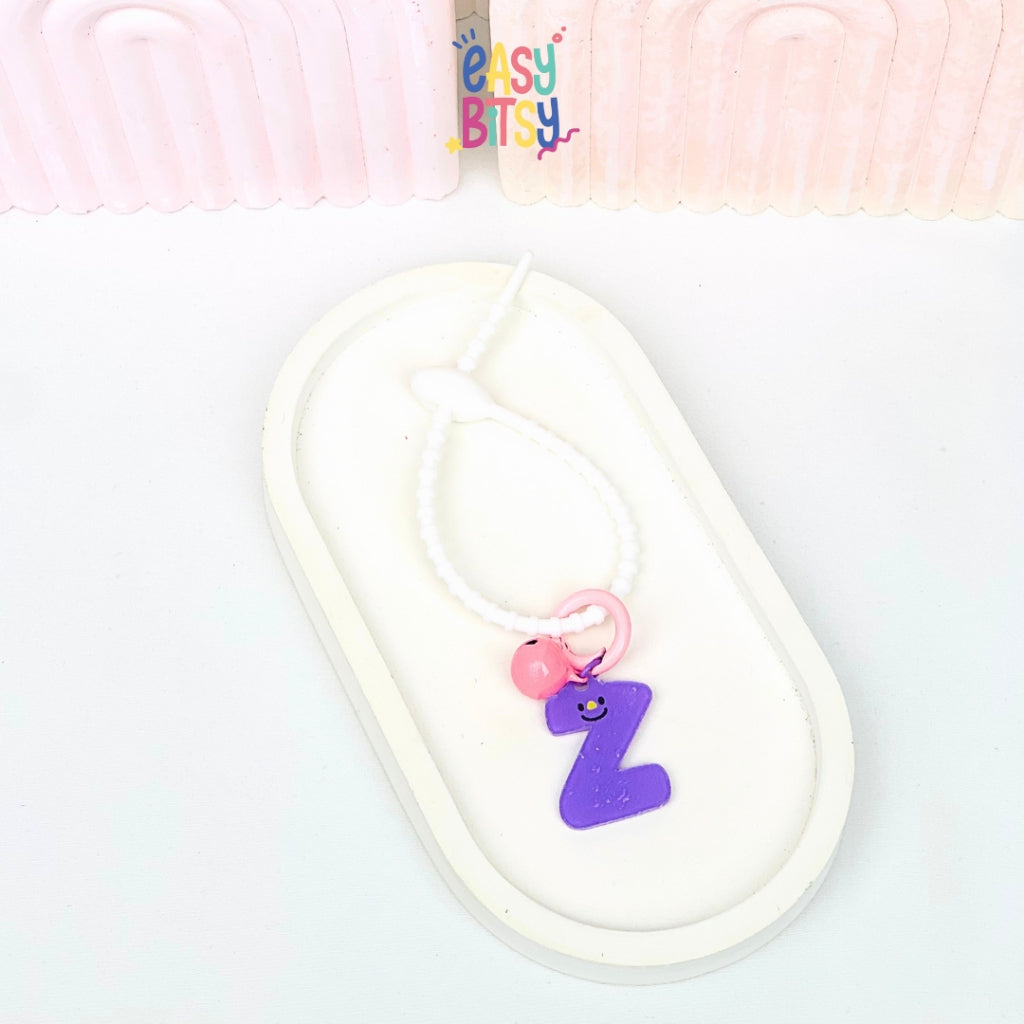 Easy Bitsy Keychain Gantungan Alphabet Akrilik Smile Polos Tidak ada merek