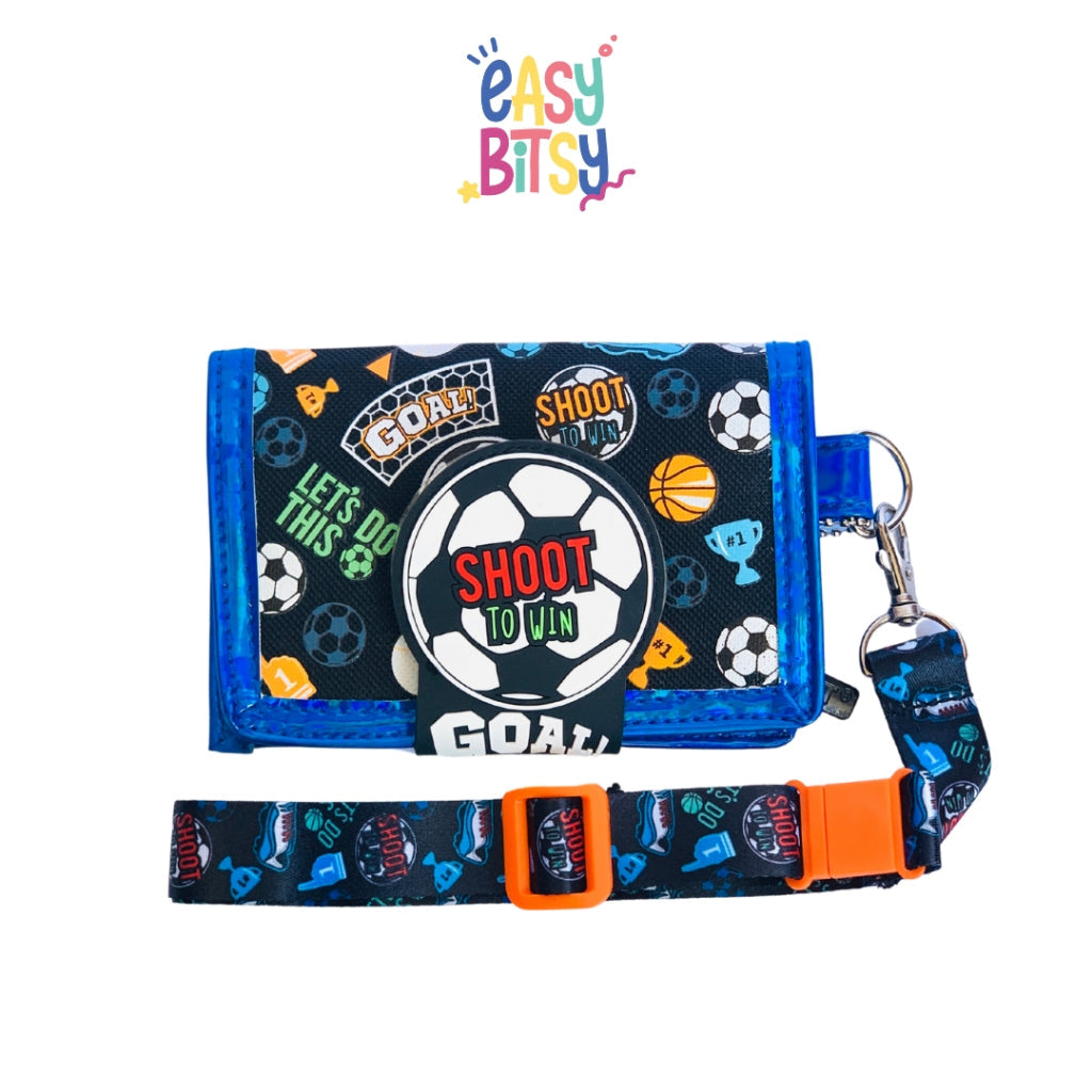 Easybitsy Dompet Mini Strap Wallet 2 Lipat Anak Laki-Laki Perempuan  PAUD-SD Soccer, Cat, Unicorn – Rara Tidak ada merek