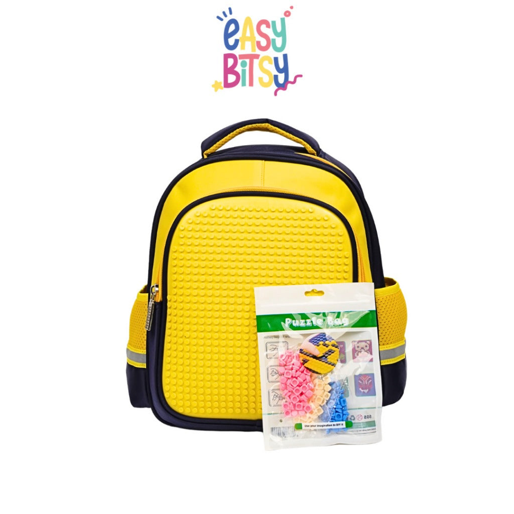 Easybitsy Tas Ransel Backpack Sekolah Anak Laki-Laki PAUD TK Pixel Bits - Lego Tidak ada merek