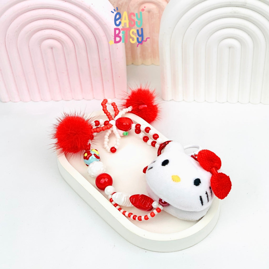 Easy Bitsy Keychain Gantungan Phone Strap Manik Manik Boneka Bulu Pitaa Tidak ada merek