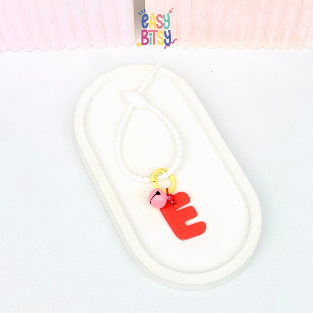 Easy Bitsy Keychain Gantungan Alphabet Akrilik Smile Polos Tidak ada merek