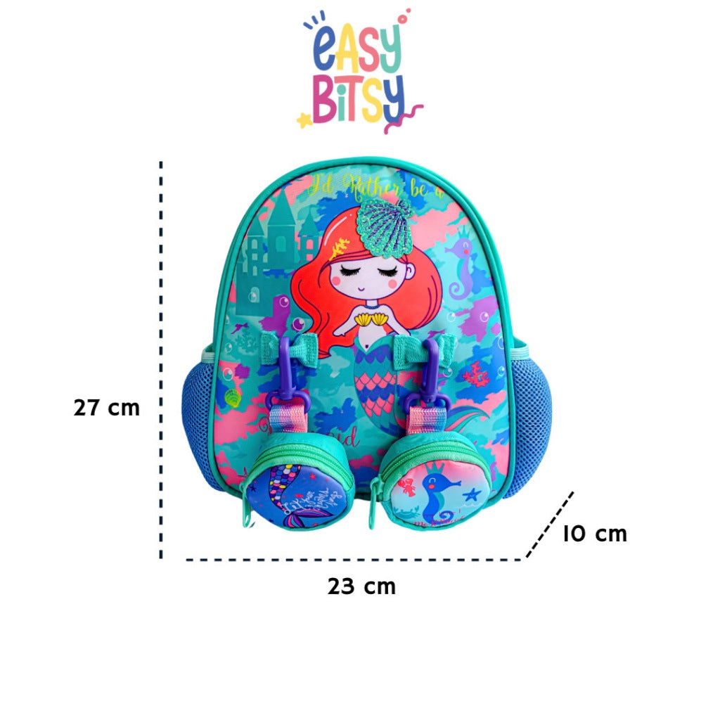 Easybitsy Tas Ransel Backpack Sekolah Anak Perempuan PAUD-TK Mermaid, Cat, Unicorn - Ariel Tidak ada merek