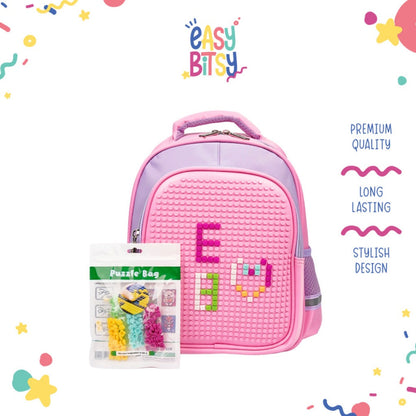 Easybitsy Tas Ransel Backpack Sekolah Anak Perempuan PAUD TK Pixel Bits – Lego Tidak ada merek