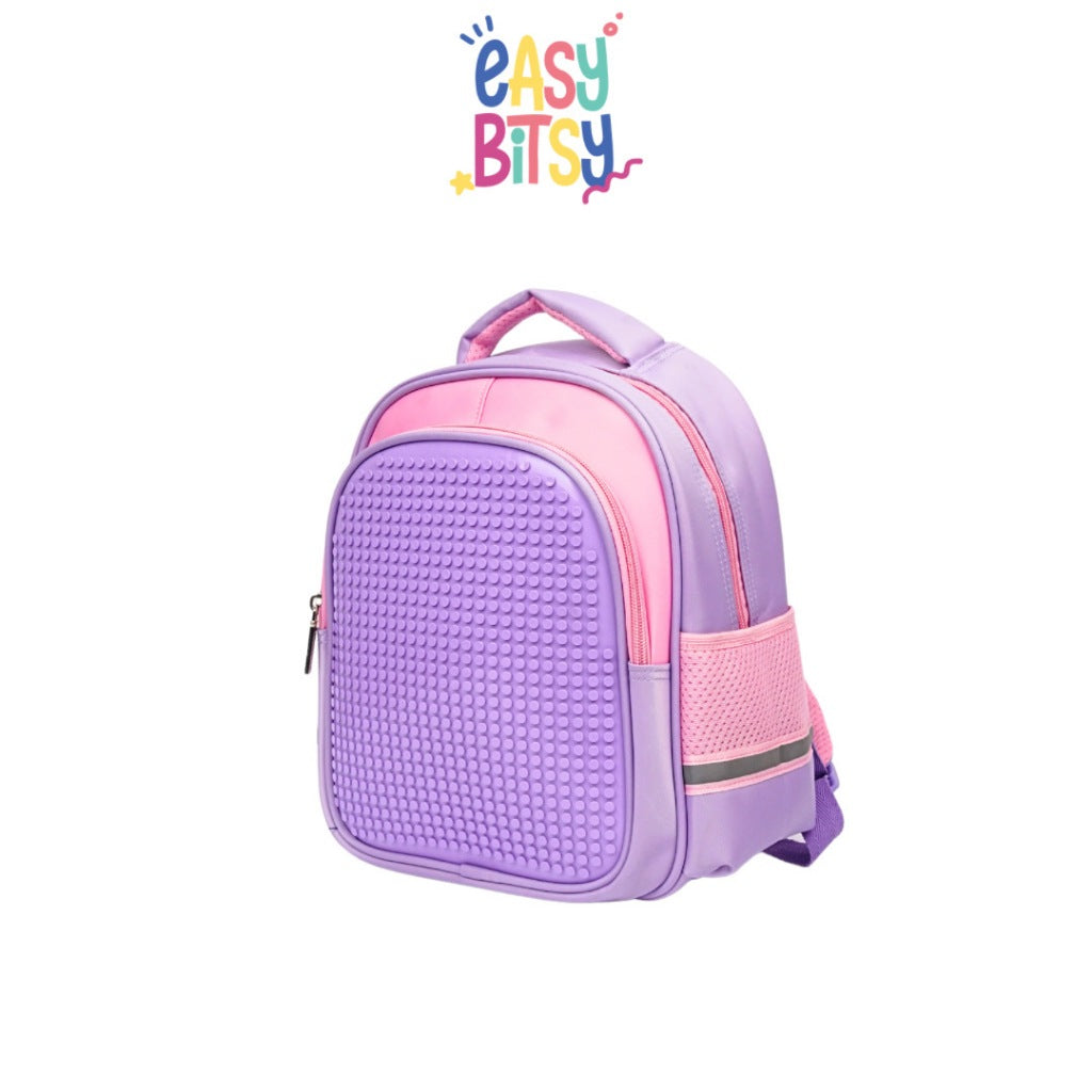 Easybitsy Tas Ransel Backpack Sekolah Anak Perempuan PAUD TK Pixel Bits – Lego Tidak ada merek