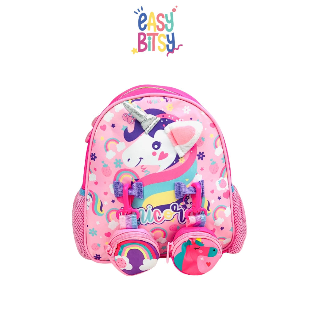 Easybitsy Tas Ransel Backpack Sekolah Anak Perempuan PAUD-TK Mermaid, Cat, Unicorn - Ariel Tidak ada merek