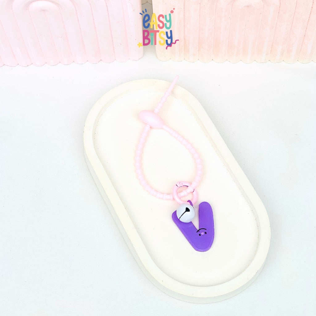 Easy Bitsy Keychain Gantungan Alphabet Akrilik Smile Polos Tidak ada merek