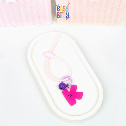 Easy Bitsy Keychain Gantungan Alphabet Akrilik Smile Polos Tidak ada merek