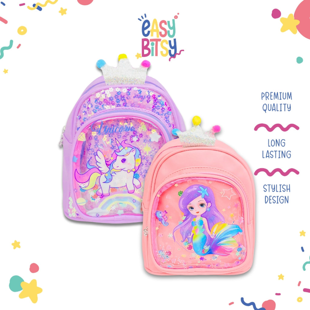 Easy Bitsy Tas Ransel Anak TK PAUD Unicorn Mermaid - Lady Queen Tidak ada merek
