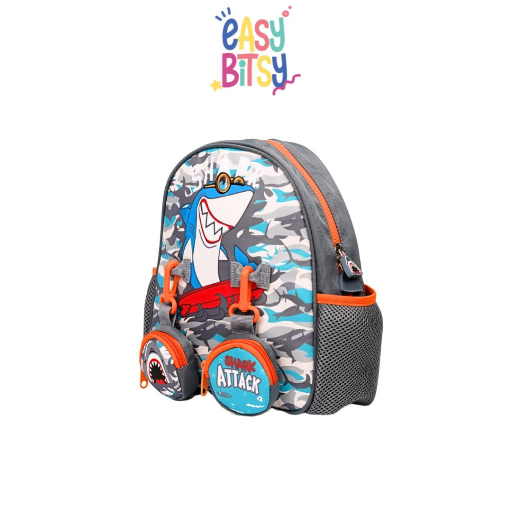 Easybitsy Tas Ransel Backpack Sekolah Anak Laki-Laki PAUD-TK Shark, Soccer, Dino - Ariel Tidak ada merek