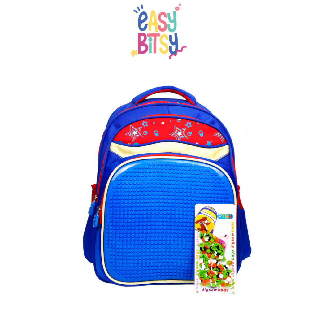 Easybitsy Tas Ransel Backpack Sekolah Anak Laki-Laki Perempuan SD Pixel Bits – Lego Tidak ada merek