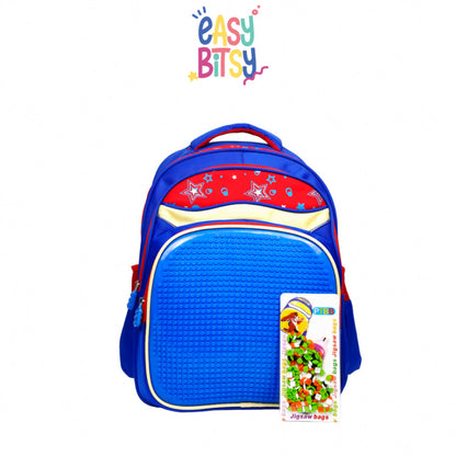 Easybitsy Tas Ransel Backpack Sekolah Anak Laki-Laki Perempuan SD Pixel Bits – Lego Tidak ada merek