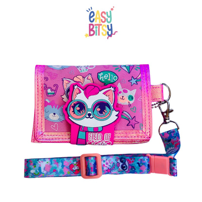 Easybitsy Dompet Mini Strap Wallet 2 Lipat Anak Laki-Laki Perempuan  PAUD-SD Soccer, Cat, Unicorn – Rara Tidak ada merek