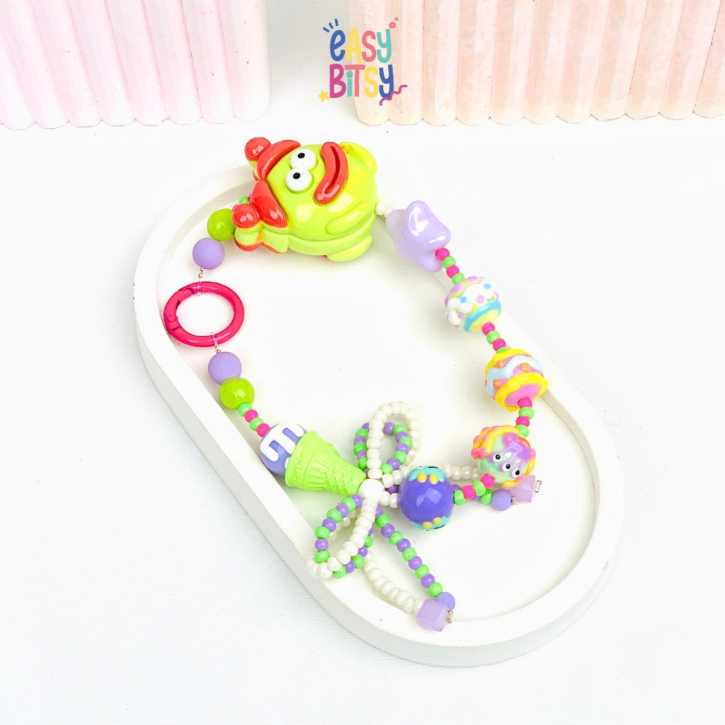 Easy Bitsy Keychain Gantungan Phone Strap Manik Manik Boneka Bulu Pitaa Tidak ada merek