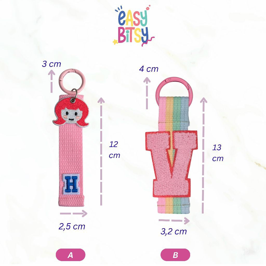 Easy Bitsy - Keychain Gantungan Tas Anak Custom Inisial Nama Tidak ada merek