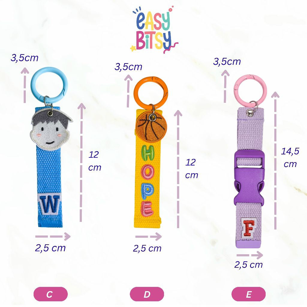 Easy Bitsy - Keychain Gantungan Tas Anak Custom Inisial Nama Tidak ada merek