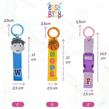 Easy Bitsy - Keychain Gantungan Tas Anak Custom Inisial Nama Tidak ada merek