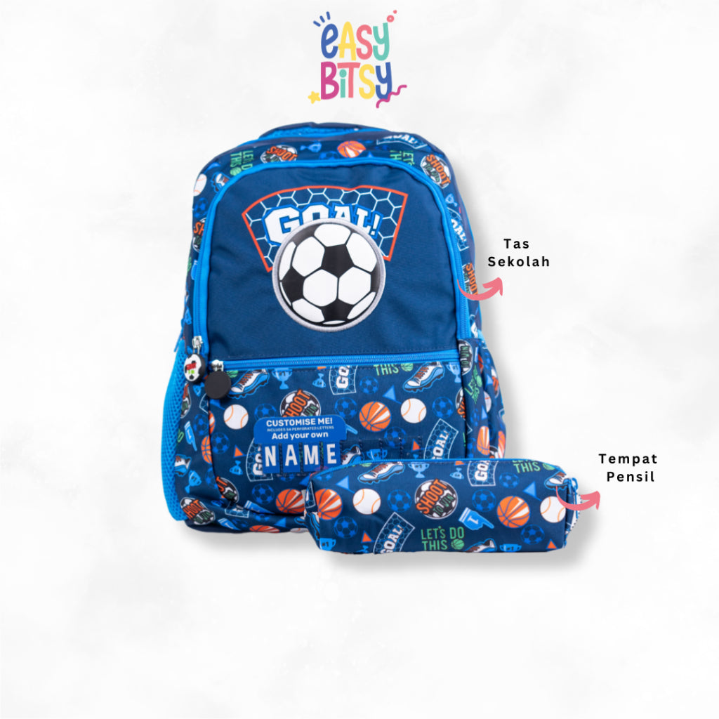Easybitsy Tas Ransel Backpack Sekolah 2in1 Anak Laki-Laki Perempuan  SD Dino, Soccer, Unicorn – Kiara Tidak ada merek