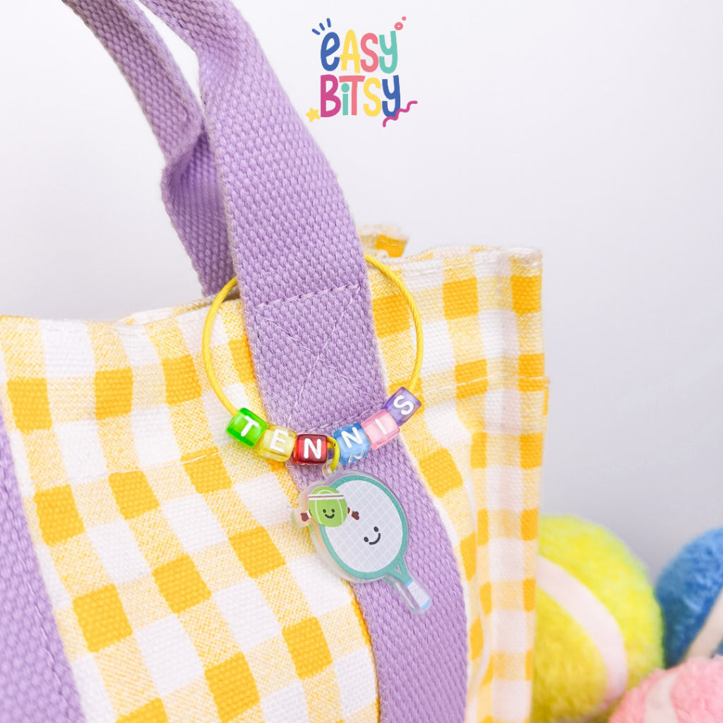 Easybitsy Gantungan Tennis | Keychain Tennis | Keychain Badminton | Custom Nama (Max. 6 Huruf) Tidak ada merek