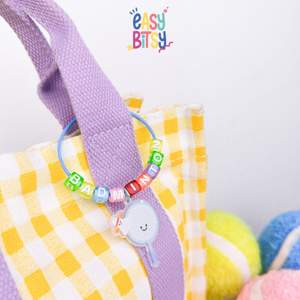 Easybitsy Gantungan Tennis | Keychain Tennis | Keychain Badminton | Custom Nama (Max. 6 Huruf) Tidak ada merek