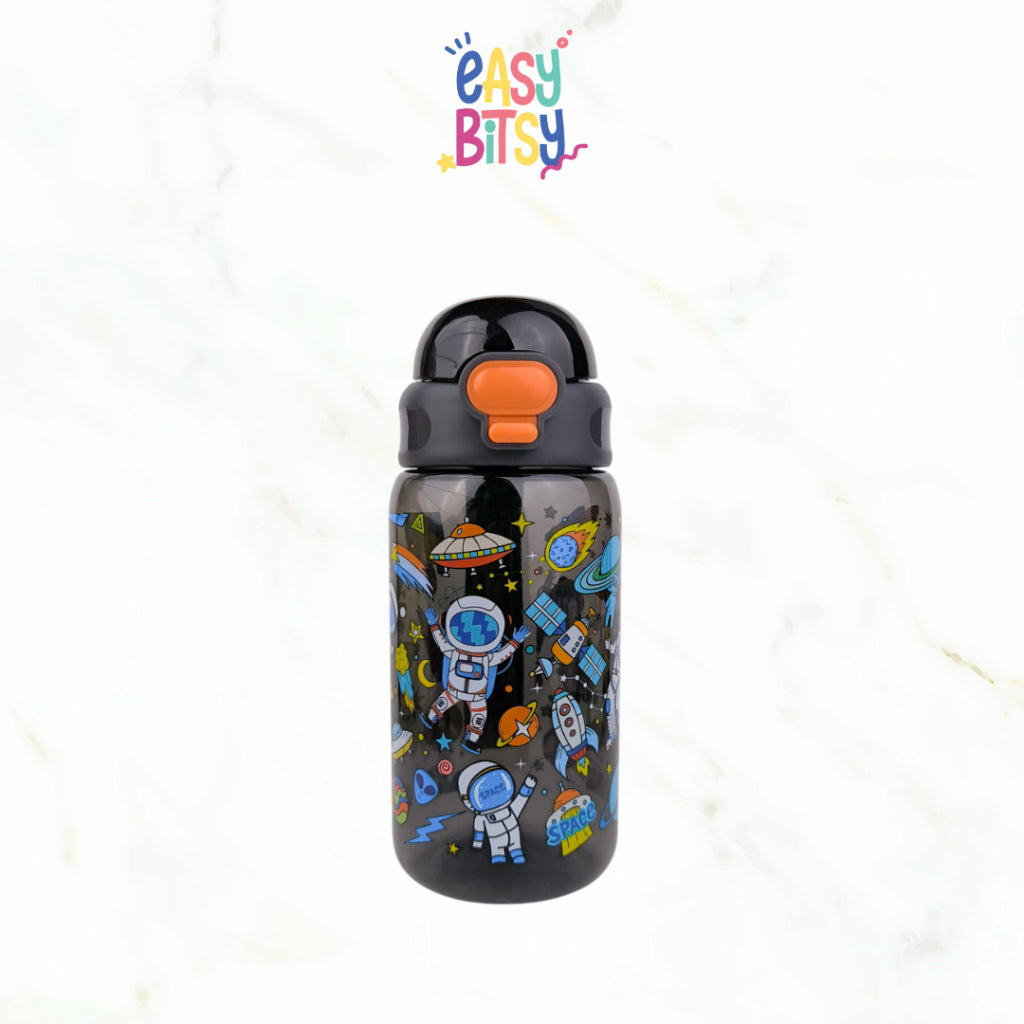 Easybitsy Botol Minum Water Bottle 600ML Anak Laki-laki Perempuan PAUD-SD Astronot, Dino, Mermaid, Unicorn - George Tidak ada merek