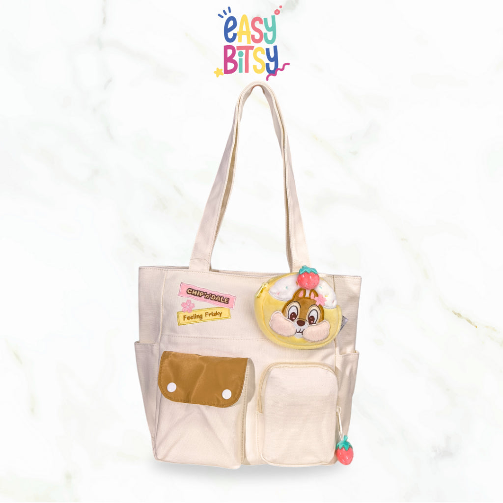 [ Easy Bitsy x Disney ] Chip N Dale Series Collection Sling Bag/Tote Bag/Hand Bag/Tas Ransel – Original Disney Series Tidak ada merek