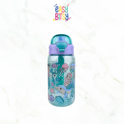 Easybitsy Botol Minum Water Bottle 600ML Anak Laki-laki Perempuan PAUD-SD Astronot, Dino, Mermaid, Unicorn - George Tidak ada merek