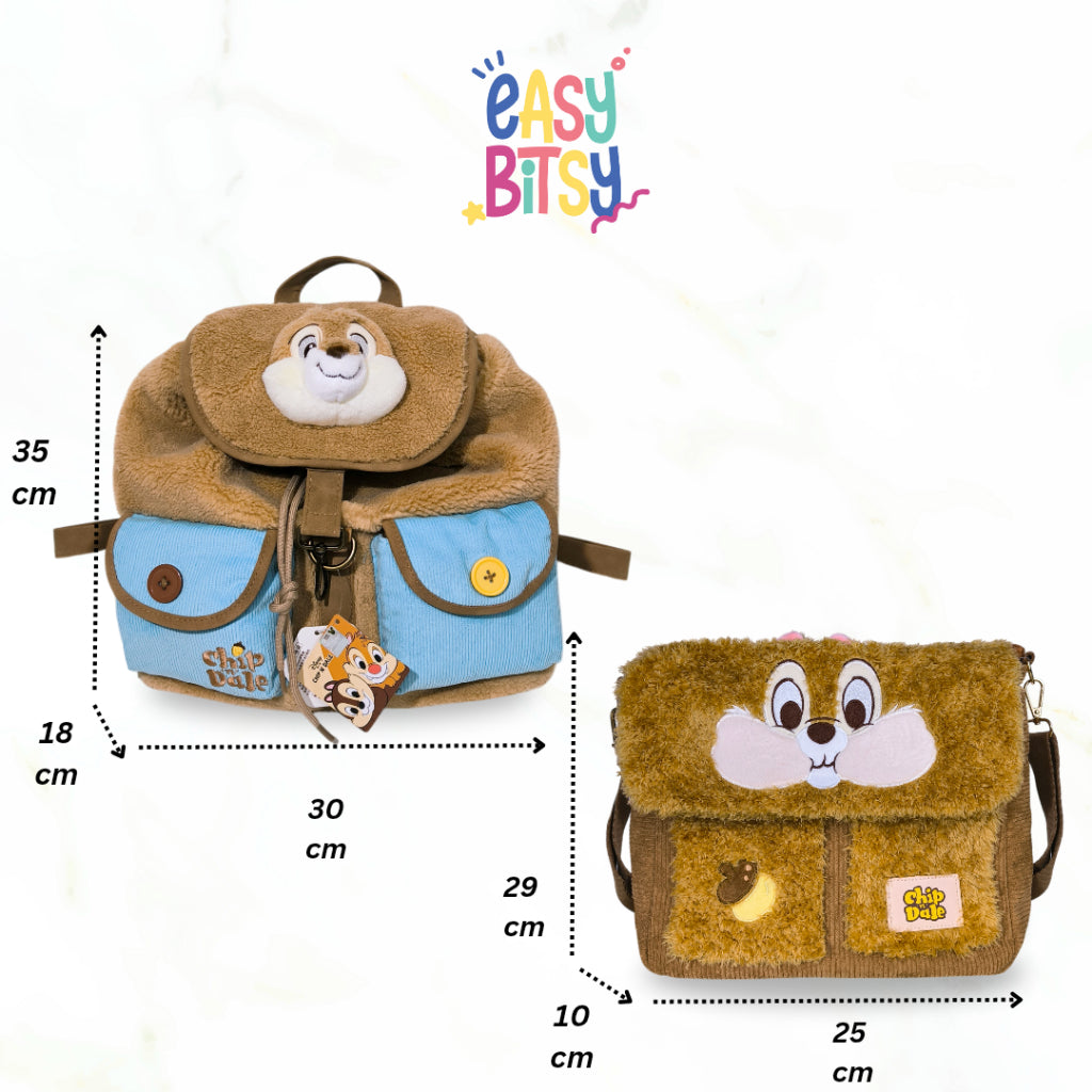 [ Easy Bitsy x Disney ] Chip N Dale Series Collection Sling Bag/Tote Bag/Hand Bag/Tas Ransel – Original Disney Series Tidak ada merek