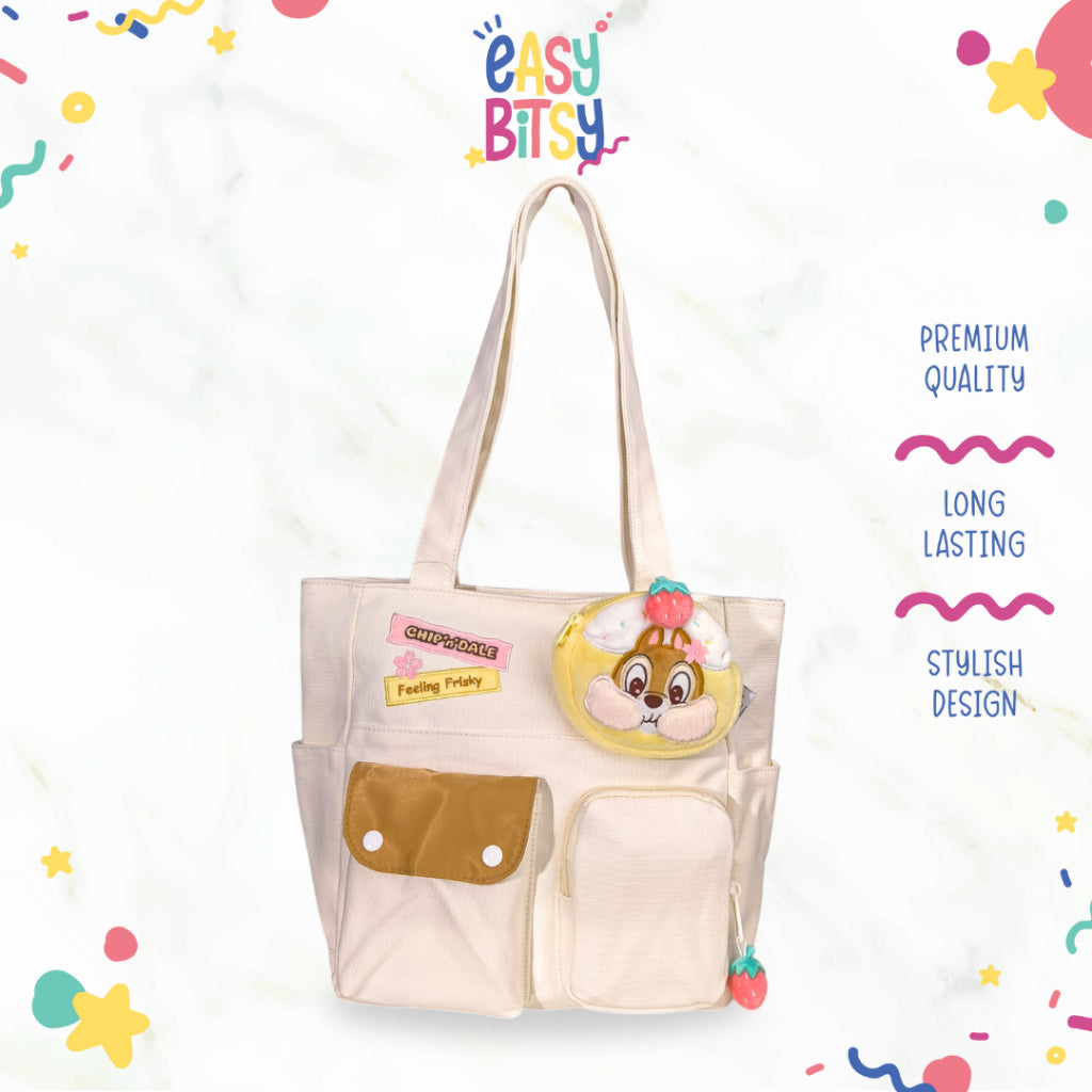 [ Easy Bitsy x Disney ] Chip N Dale Series Collection Sling Bag/Tote Bag/Hand Bag/Tas Ransel – Original Disney Series Tidak ada merek