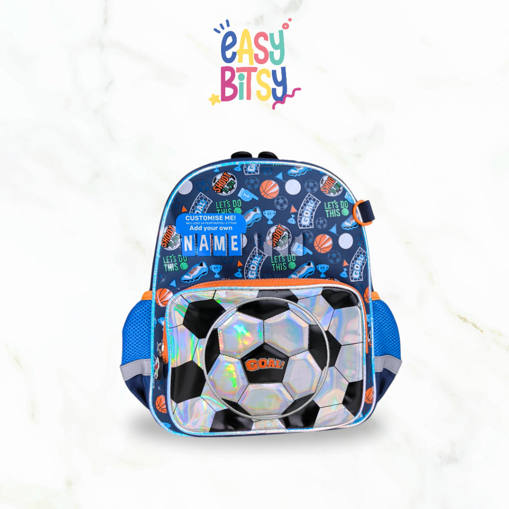 Easybitsy Tas Ransel Backpack Sekolah Anak Laki-Laki Perempuan TK-SD Soccer, Dino, Mermaid, Unicorn, Cat - Russel Name Tidak ada merek