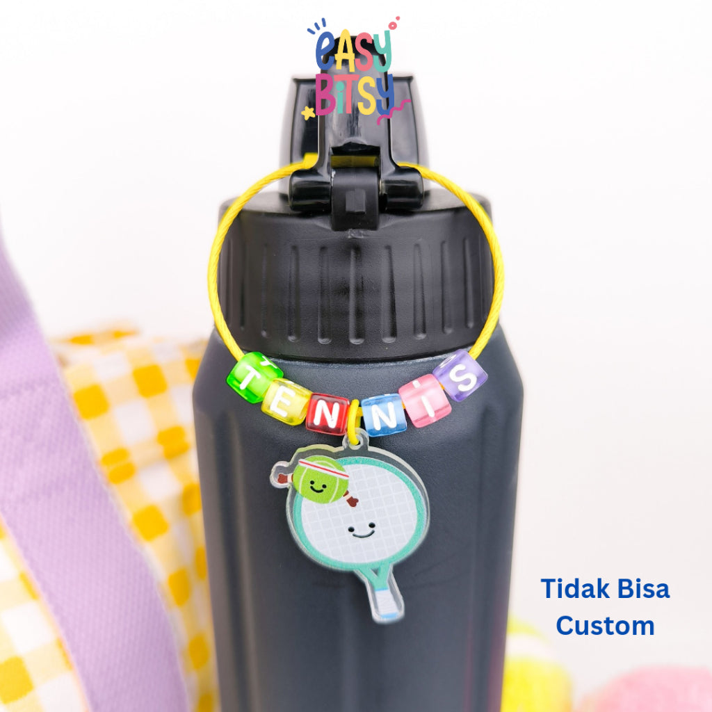 Easybitsy Gantungan Tennis | Keychain Tennis | Keychain Badminton | Custom Nama (Max. 6 Huruf) Tidak ada merek