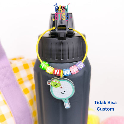 Easybitsy Gantungan Tennis | Keychain Tennis | Keychain Badminton | Custom Nama (Max. 6 Huruf) Tidak ada merek