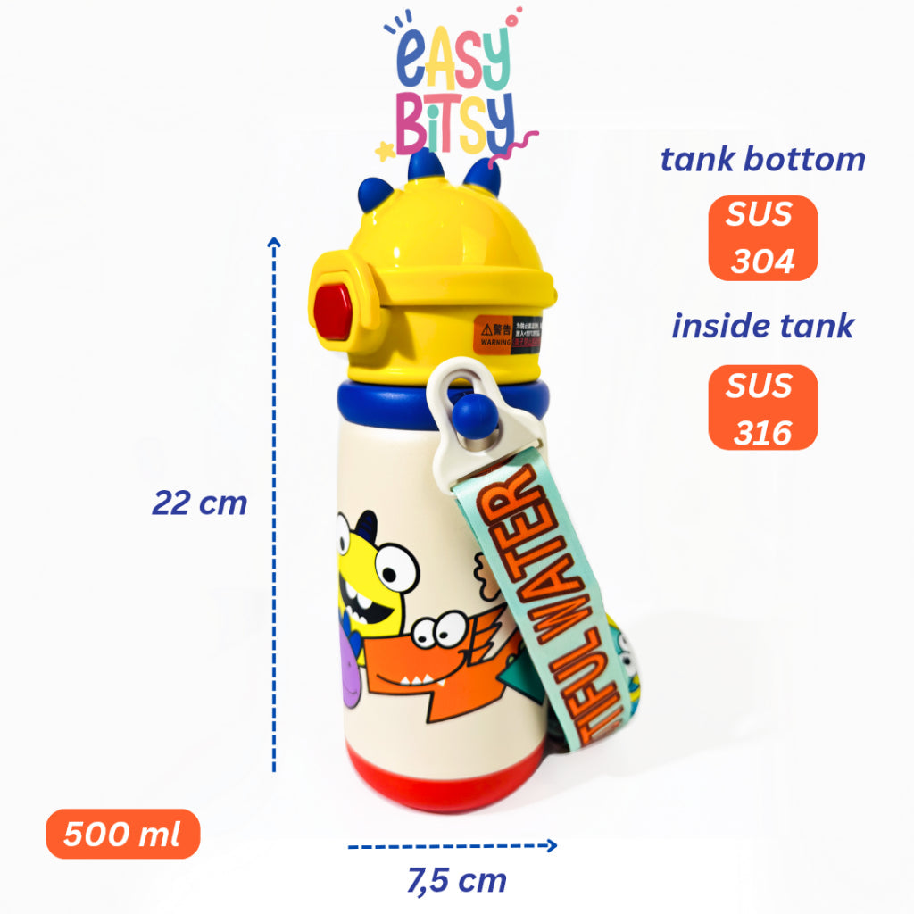 Easy Bitsy Thermos Cup Anak Tyrannosaurus Rex 500ML | Stainless Steel 316 - Rex EASY BITSY