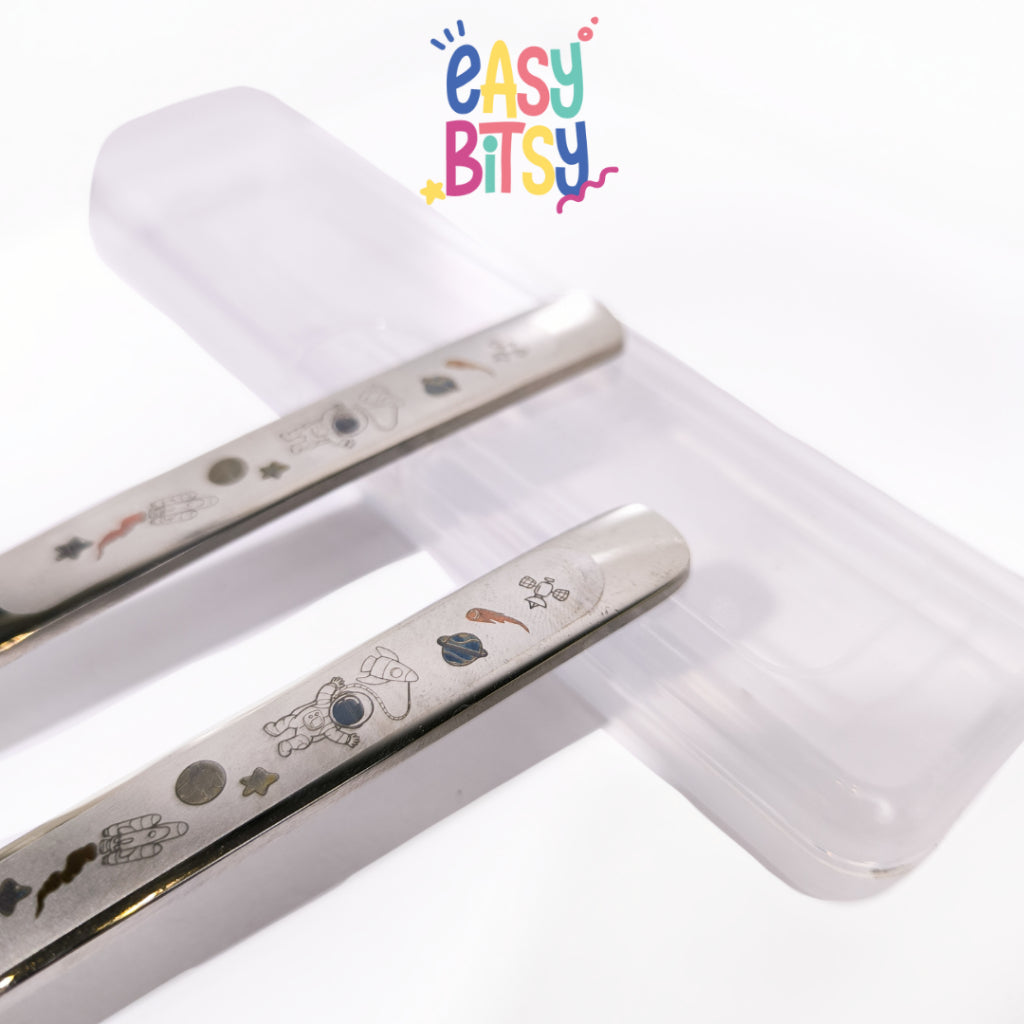 Easybitsy Peralatan Makan Stainless Steel 304/316 | Sendok Makan Anak Karakter + Box Penyimpanan - Nami Tidak ada merek