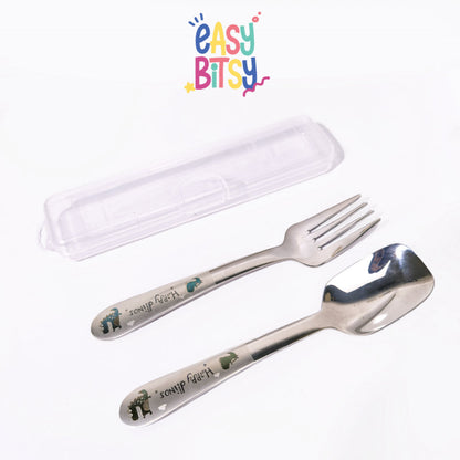 Easybitsy Peralatan Makan Stainless Steel 304/316 | Sendok Makan Anak Karakter + Box Penyimpanan - Nami Tidak ada merek