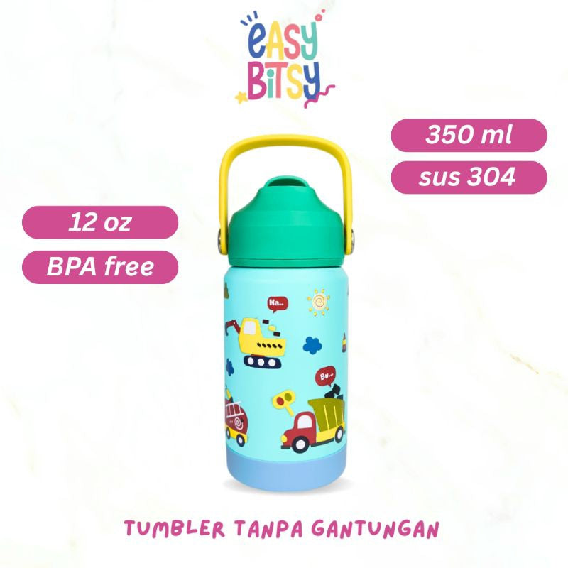 Easy Bitsy - Lego Tumbler Straw Colorful Tahan Panas dan Dingin 350-530ML/12-18OZ - Stainless Steel Bottle with Flip Lid Nobrand