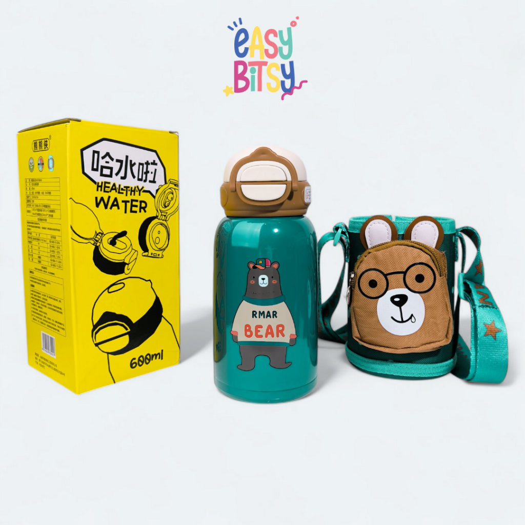 Easy Bitsy Thermos Cup 600ML | Stainless Steel 304 x Bear Rman Tidak ada merek