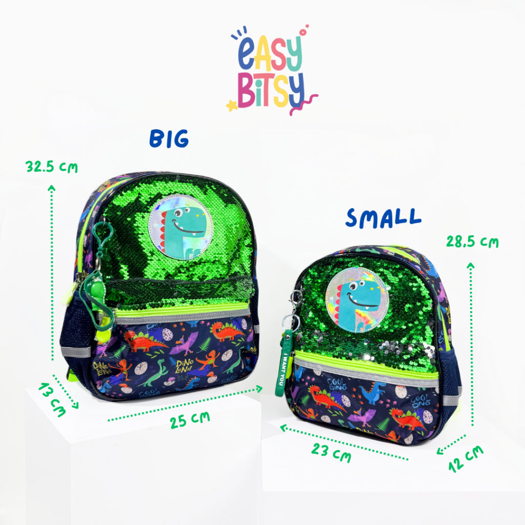 Easybitsy Tas Ransel Backpack Sekolah Anak Laki-Laki PAUD-TK Dino, Underwater - Sequin Tidak ada merek