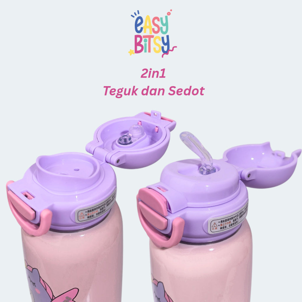 Easy Bitsy Thermos Cup 600ML | Stainless Steel 304 x Bear Rman Tidak ada merek