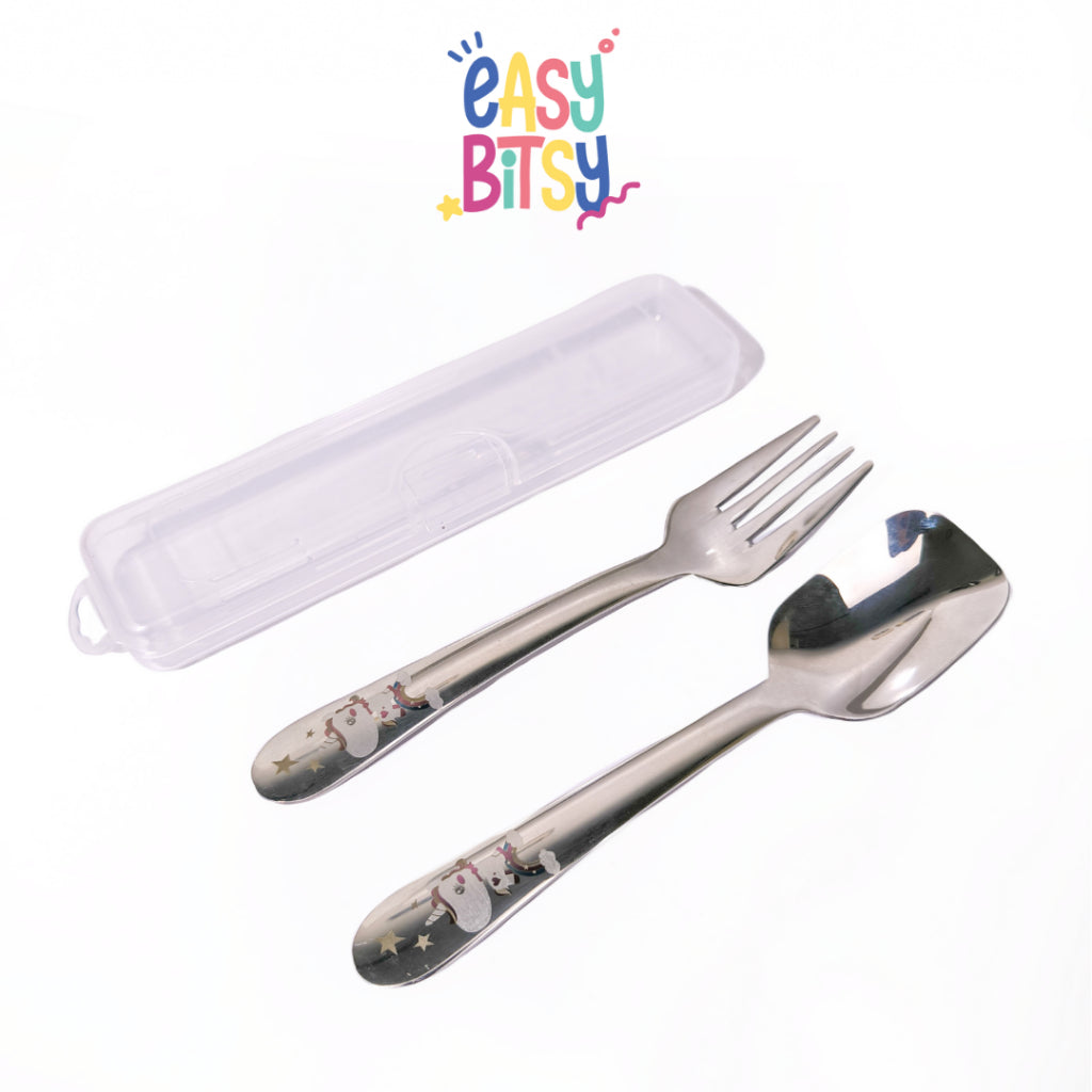 Easybitsy Peralatan Makan Stainless Steel 304/316 | Sendok Makan Anak Karakter + Box Penyimpanan - Nami Tidak ada merek