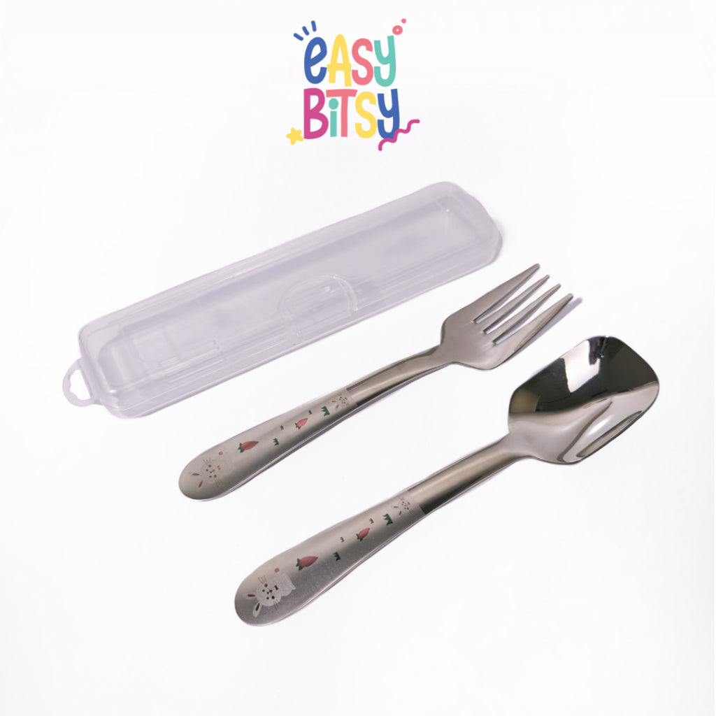 Easybitsy Peralatan Makan Stainless Steel 304/316 | Sendok Makan Anak Karakter + Box Penyimpanan - Nami Tidak ada merek
